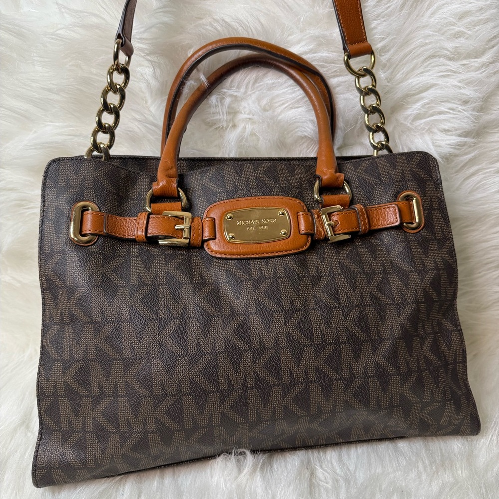 Michael Kors Brown and Tan Shoulder Bag